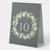 Plaque De Table Green Snowberry+Eucalyptus Mariage Numéro de table (Verso)