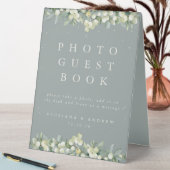 Plaque De Table Green Snowberry+Eucalyptus Mariage Photo GuestBook (En SItu (Tableau))