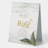 Plaque De Table Greenery Gold a mis un anneau sur sa Fête des mari (Recto)