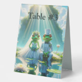 Plaque De Table Grenouilles mariages sur Lily Pad (Recto)