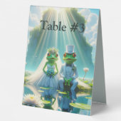 Plaque De Table Grenouilles mariages sur Lily Pad (Verso)