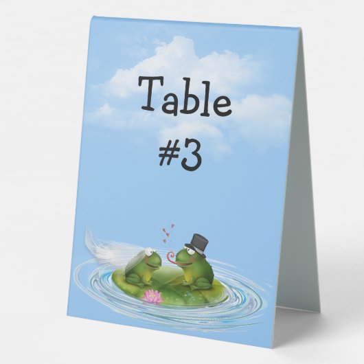 Plaque De Table Grenouilles mariages sur Lily Pad (Verso)
