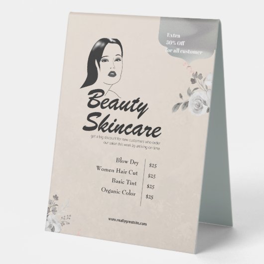 Plaque De Table Grunge Arrière - plan Beauté Cheveux Salon Prix ma (Recto)