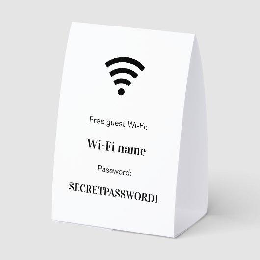 Plaque De Table Guest customer wifi network password (Verso)
