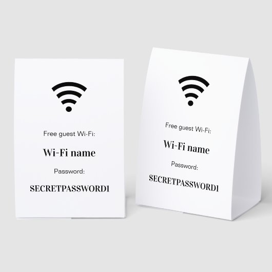 Plaque De Table Guest customer wifi network password (Recto/verso)