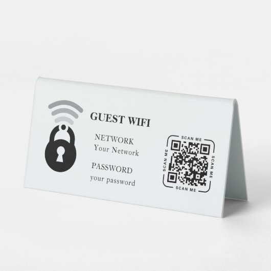Plaque De Table Guest Wifi Password and Network Business Table (Recto)