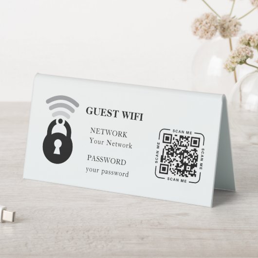 Plaque De Table Guest Wifi Password and Network Business Table (En SItu (Tableau))