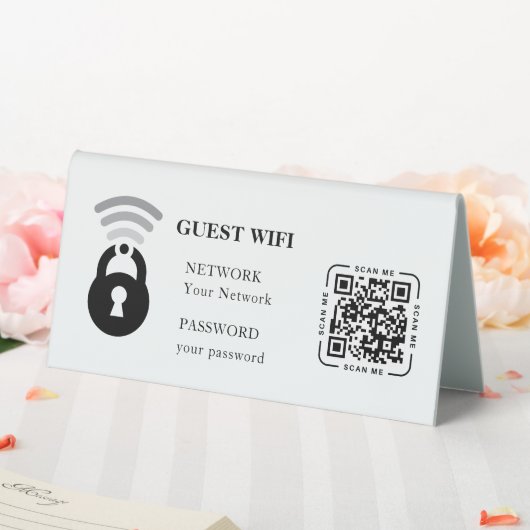 Plaque De Table Guest Wifi Password and Network Business Table (In SItu (Mariage))