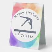 Plaque De Table Gymnastique Balayage de l'équilibre d'anniversaire (Recto)