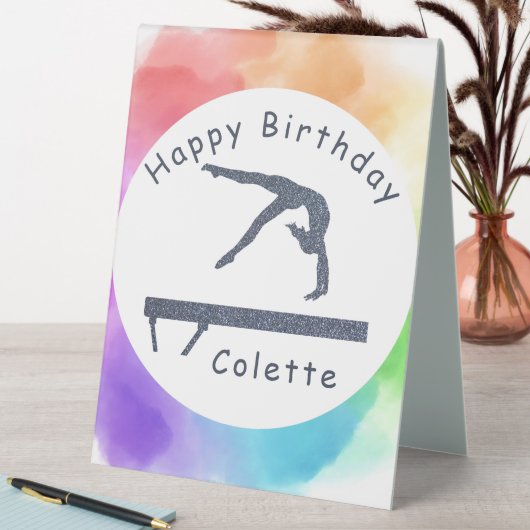Plaque De Table Gymnastique Balayage de l'équilibre d'anniversaire (En SItu (Tableau))