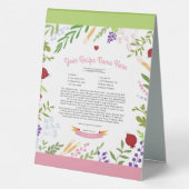 Plaque De Table Hafrashat customisé Challah Yehi Ratzon & Recette (Verso)