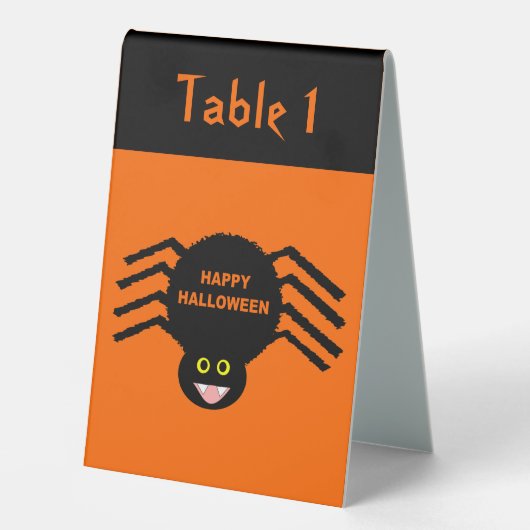 Plaque De Table Halloween Black Spider Custom (Recto)
