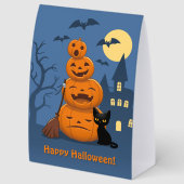 Plaque De Table Halloween Pumpkins and Black Cat (Arrière)