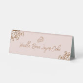 Plaque De Table Hand Drawn Florals Pink Cake Pastry Bakery Counter (Recto)