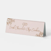 Plaque De Table Hand Drawn Florals Pink Cookie Bakery Counter (Recto)