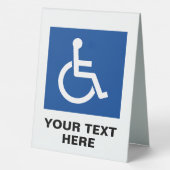 Plaque De Table Handicap accès fauteuil roulant (Verso)