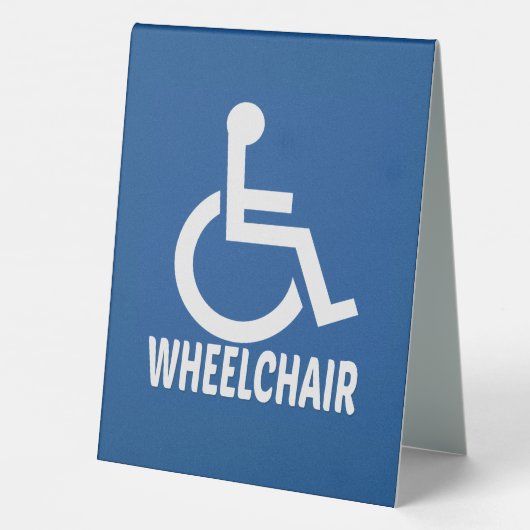 Plaque De Table Handicap Fauteuil roulant (Verso)
