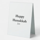 Plaque De Table Hanoukka heureux votre nom image texte modifiable (Verso)