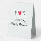 Plaque De Table Happily Engagé ajouter nom de couple date de lettr (Verso)