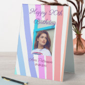 Plaque De Table Happy 20th Birthday rainbow rustic boho lines phot (En SItu (Tableau))