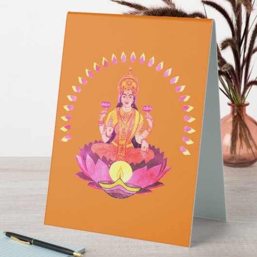 Plaque De Table Happy Diwali - Deepalavi Lakshmi Goddess 1 (En SItu (Tableau))