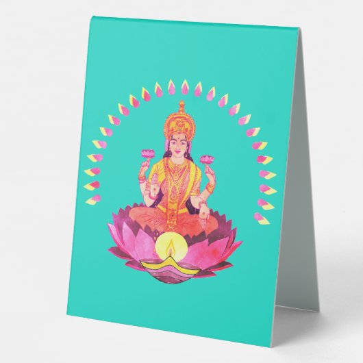 Plaque De Table Happy Diwali - Deepalavi Lakshmi Goddess 1 (Verso)