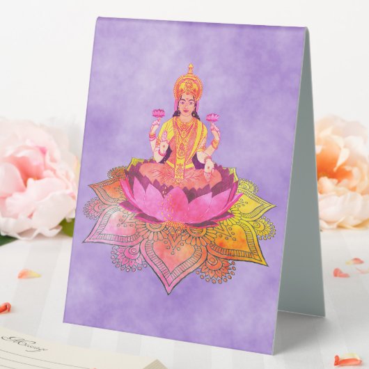 Plaque De Table Happy Diwali - Deepalavi Lakshmi Goddess 4 (In SItu (Mariage))