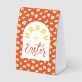 Plaque De Table Happy Easter. Yellow Daffodils Spring Modern. (Recto)