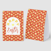 Plaque De Table Happy Easter. Yellow Daffodils Spring Modern. (Recto/verso)