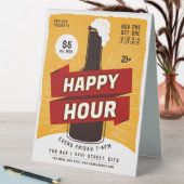 Plaque De Table Happy Hour Drink Beer Ad Bar (En SItu (Tableau))