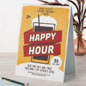 Plaque De Table Happy Hour Drink Beer Ad Bar (En SItu (Tableau))