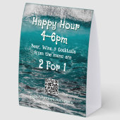 Plaque De Table Happy Hour Vagues Océaniques (Arrière)