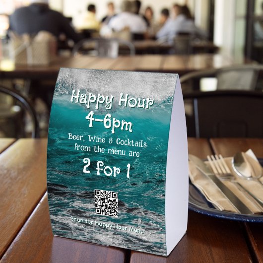 Plaque De Table Happy Hour Vagues Océaniques (Insitu (restaurant))