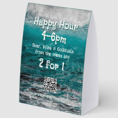 Plaque De Table Happy Hour Vagues Océaniques (Recto)