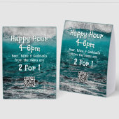 Plaque De Table Happy Hour Vagues Océaniques (Recto/Verso)