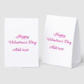 Plaque De Table Happy Valentine's day pink text name message (Recto/verso)