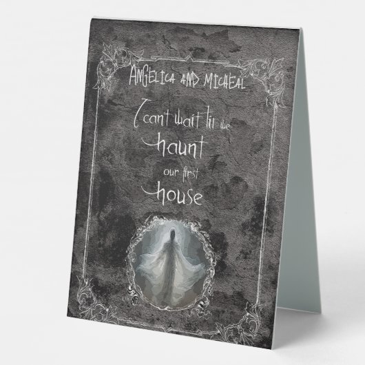 Plaque De Table Haunt Our First House Mariage (Verso)