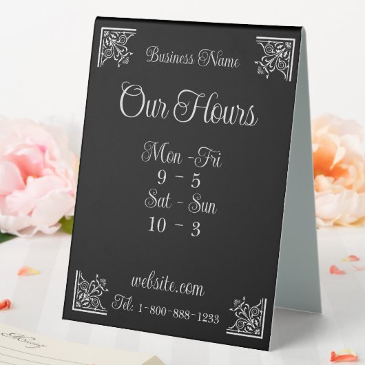 Plaque De Table Heures d'affaires élégantes (In SItu (Mariage))