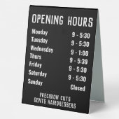 Plaque De Table Heures d'ouverture du magasin (Verso)