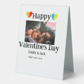 Plaque De Table Heureuse Sainte-Valentin ajouter nom de couple pho (Verso)