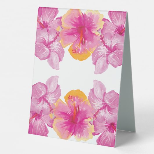 Plaque De Table Hibiscus brossé Mariage floral (Verso)