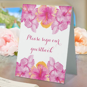 Plaque De Table Hibiscus brossé Mariage floral