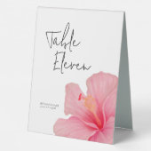Plaque De Table Hibiscus rose ・ Fleur tropicale ・ Destination (Verso)