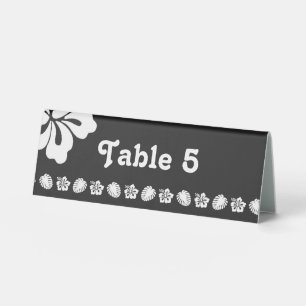 Plaque De Table Hibiscus Tropical dans un panneau de table noir