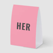 Plaque De Table Him or Her? Game | Wedding Party Fun Games (Recto)