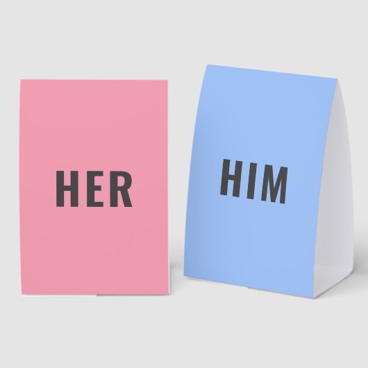 Plaque De Table Him or Her? Game | Wedding Party Fun Games (Recto/verso)