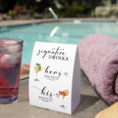 Plaque De Table His & Hers Wedding Occasion Signature Drinks (InVersositu (sur table))