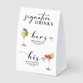 Plaque De Table His & Hers Wedding Occasion Signature Drinks (Recto)