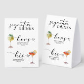 Plaque De Table His & Hers Wedding Occasion Signature Drinks (Recto/verso)