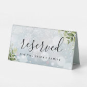 Plaque De Table Hiver Floral verdure Mariage Réservé (Verso)